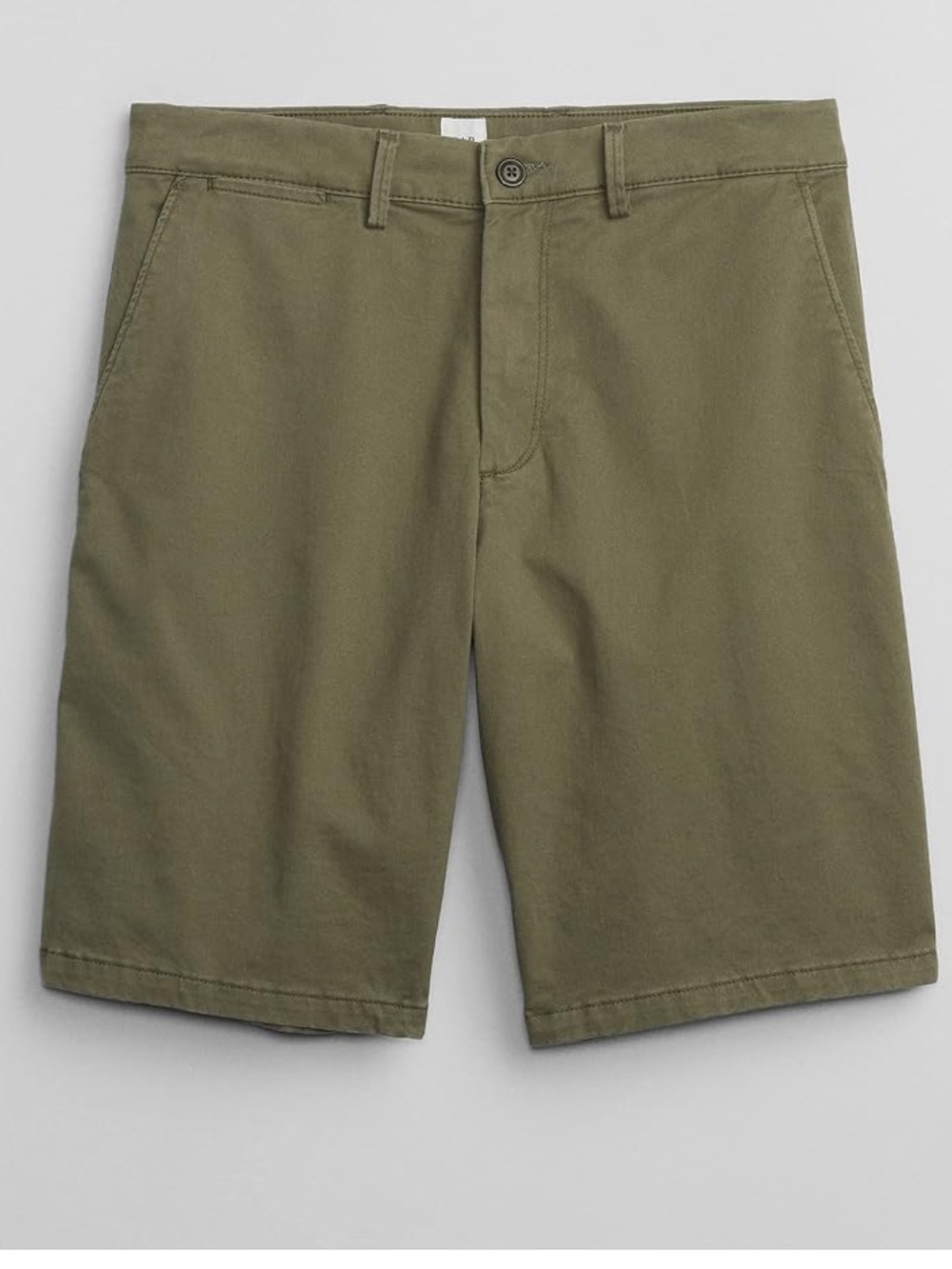 Gap men’s essentials khaki 10” shorts size 28 in Olive green cotton blend NWT